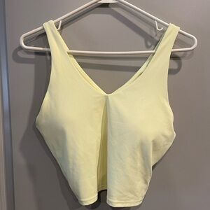 Lemon Yellow Ribbed Athletic Tank Top